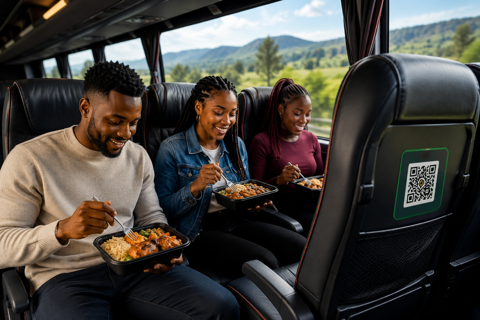 Passenger enjoying a meal